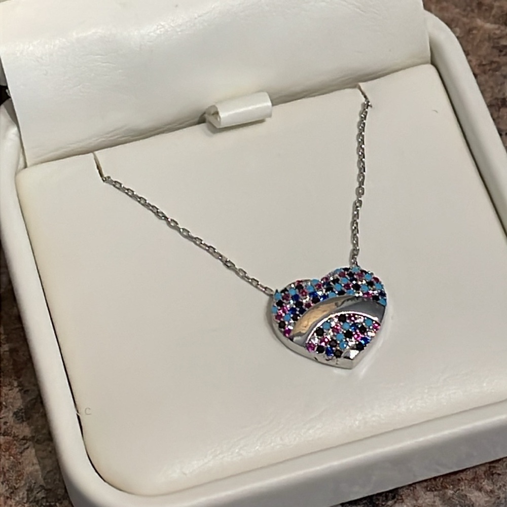 925 rhinestone heart necklace
